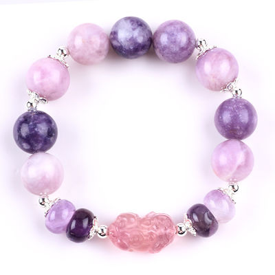 14mm lila Mica Armband Fluorit Pixiu Stretch Perle Armband bringt Glücks Glück