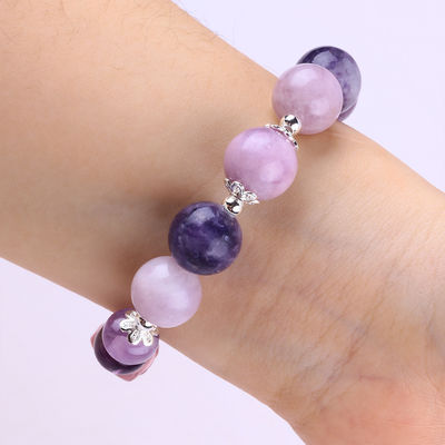 14mm lila Mica Armband Fluorit Pixiu Stretch Perle Armband bringt Glücks Glück
