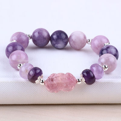 14mm lila Mica Armband Fluorit Pixiu Stretch Perle Armband bringt Glücks Glück