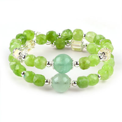 Quadratische Vielfältigkeitsperle Peridot Armband Original Kristall Armband OEM ODM