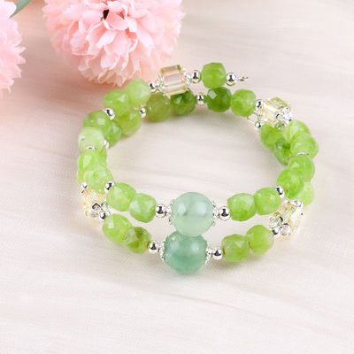 Quadratische Vielfältigkeitsperle Peridot Armband Original Kristall Armband OEM ODM