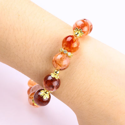 Handgefertigt Edelstein Perlen Armband Hematit Quarz Kugel Stein Armband Einstellbar Schmetterling Charms Armband Für die Party