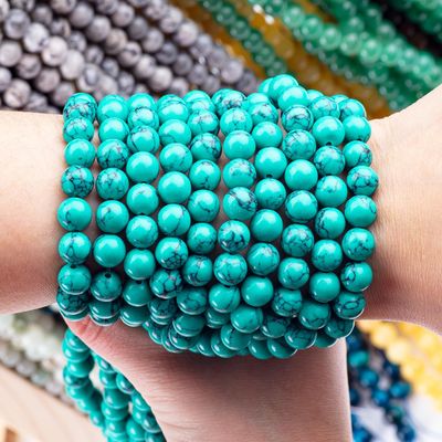 8MM Grün Turkis Bulk Beads Strands für Schmuck Bracelet Halskette Ohrring