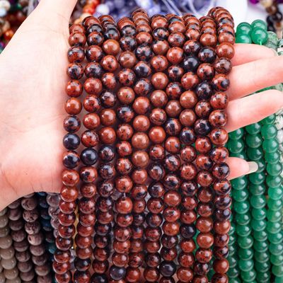 8MM Mahagoni Jaspis Polster glatte lose Perle für handgefertigte DIY Perlen Schmuck