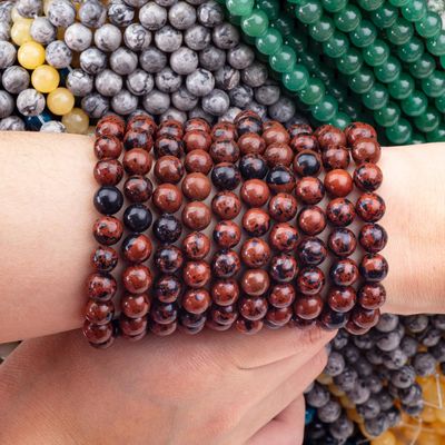 8MM Mahagoni Jaspis Polster glatte lose Perle für handgefertigte DIY Perlen Schmuck