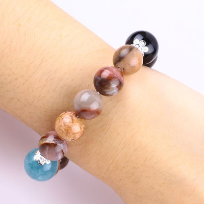Handgefertigt Edelstein Perlen Armband Naturförmiges Holz Stein Armband Verstellbares Peel Charms Armband Für die Party täglich