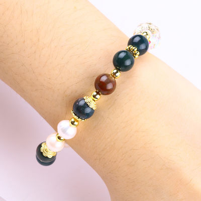 Handgefertigt Edelstein Perlen Armband Natürliche Indische Achat Stein Armband Einstellbare Eule Charms Armband Für die Party täglich