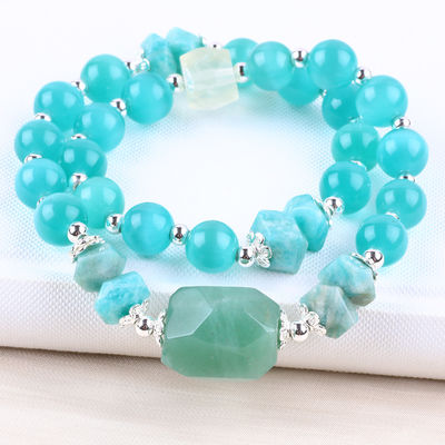 Handgefertigtes Edelstein-Perlen-Armband Grünes Katzen-Auge Stein-Armband Verstellbarer Felsen-Zauber-Armband Für das tägliche Tragen