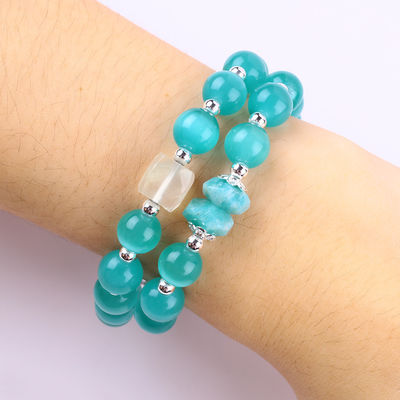 Handgefertigtes Edelstein-Perlen-Armband Grünes Katzen-Auge Stein-Armband Verstellbarer Felsen-Zauber-Armband Für das tägliche Tragen