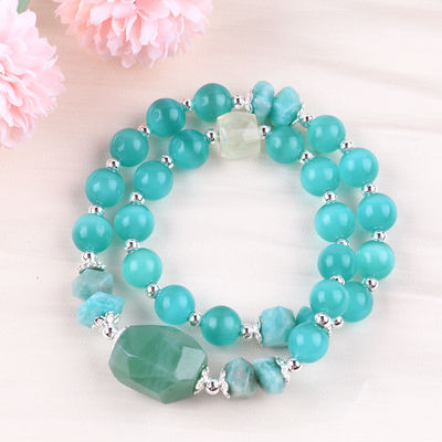 Handgefertigtes Edelstein-Perlen-Armband Grünes Katzen-Auge Stein-Armband Verstellbarer Felsen-Zauber-Armband Für das tägliche Tragen