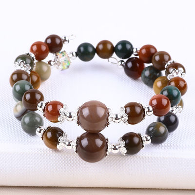 Handgefertigtes Edelstein-Perlen-Armband Natur-indisches Achat-Stein-Armband Verstellbares Zauber-Armband Für die Party täglich zu tragen