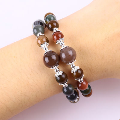 Handgefertigtes Edelstein-Perlen-Armband Natur-indisches Achat-Stein-Armband Verstellbares Zauber-Armband Für die Party täglich zu tragen