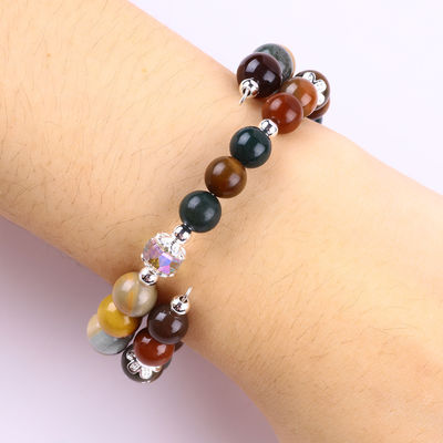 Handgefertigtes Edelstein-Perlen-Armband Natur-indisches Achat-Stein-Armband Verstellbares Zauber-Armband Für die Party täglich zu tragen