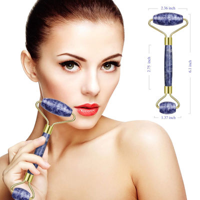 Handheld Bule Dot Stone Kristall Jade Gesichtsrolle für geschwollene Augen