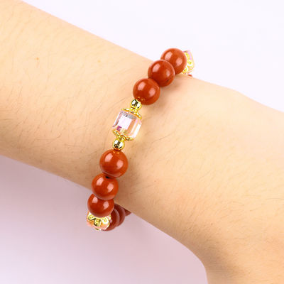 Natürliche Original 8MM Rot Jaspis Frischwasser Perle Rosa Herz Charme Glatte runde Perle für Freunde Geschenk
