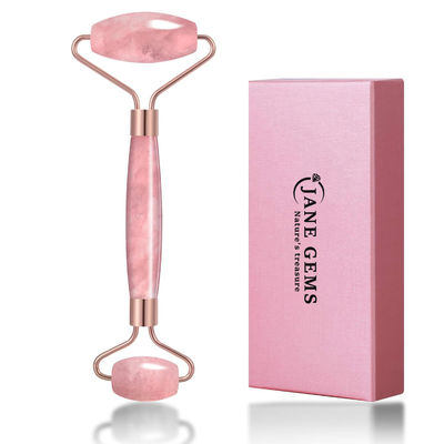 Kristallstein Rose Quarz Jade Roller für die Gesichtsbehandlung / Entfernen von Ödemen