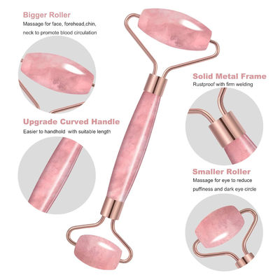 Kristallstein Rose Quarz Jade Roller für die Gesichtsbehandlung / Entfernen von Ödemen