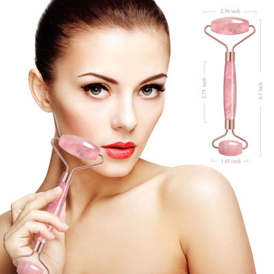 Kristallstein Rose Quarz Jade Roller für die Gesichtsbehandlung / Entfernen von Ödemen