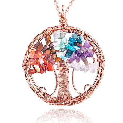 Unisex Chakra Edelstein Armband Chakra Baum Anhänger Akzeptieren Sie benutzerdefiniertes Logo