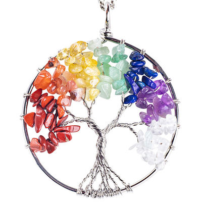 Spirituelle Meditation Lebensbaum Chakra Heilstein Halskette Schmuck
