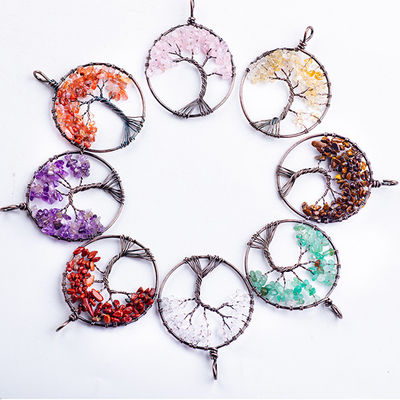 Spirituelle Meditation Lebensbaum Chakra Heilstein Halskette Schmuck
