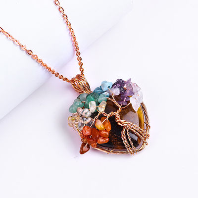 Rose Gold Tiger Eye Stein Halskette Anhänger Anpassungsgröße