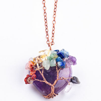 Freisetzung Angst Chakra Baum Halskette Anhänger 1,96 * 1,57 Zoll / 5 * 4cm