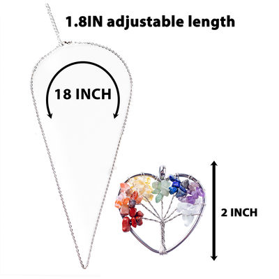5 * 5cm Baum des Lebens Halskette mit Chakra Steine Anhänger
