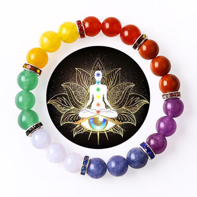 Frauen Naturstein Chakra Edelstein Armband 22,05 Zoll / 56cm