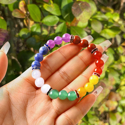 Frauen Naturstein Chakra Edelstein Armband 22,05 Zoll / 56cm