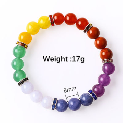 Frauen Naturstein Chakra Edelstein Armband 22,05 Zoll / 56cm
