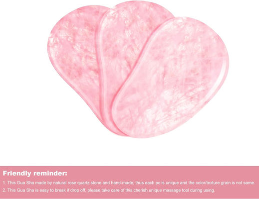 Polsterte glatte Kristall Rose Quarz Gua Sha Board Jade Gesichtsstein für Anti-Aging