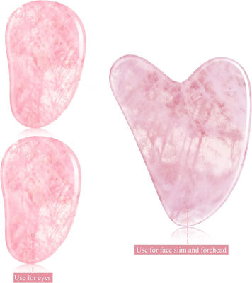 Polsterte glatte Kristall Rose Quarz Gua Sha Board Jade Gesichtsstein für Anti-Aging
