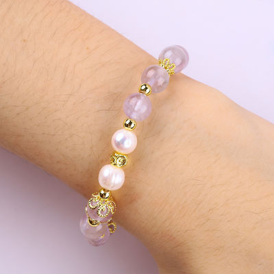 Handgefertigt Edelstein Perlen Armband Natur Amethyst Stein Armband Verstellbare Zauber Armband Für die Party täglich zu tragen