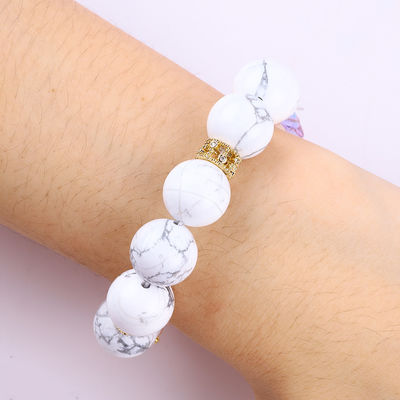 Handgefertigt Edelstein Perlen Armband Natur weiß Turkis Stein Armband Verstellbare Zauber Armband Für die Party täglich
