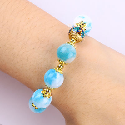 Handgefertigt Edelstein Perlen Armband Naturpersischer Jade Stein Armband Verstellbares Charms Armband Für die Party täglich tragen
