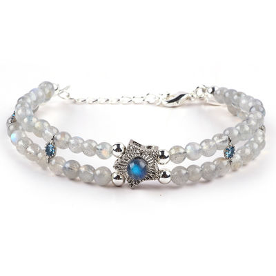 Handgefertigtes Mondstein-Brässe-Armband Natürlicher Mondstein-Armband Verstellbarer Zauber-Armband Für die Party täglich zu tragen