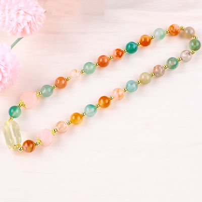 Handgefertigt Edelstein Perlen Armband Naturblumen Achat Stein Armband Verstellbare Zauber Armband Für die Party täglich
