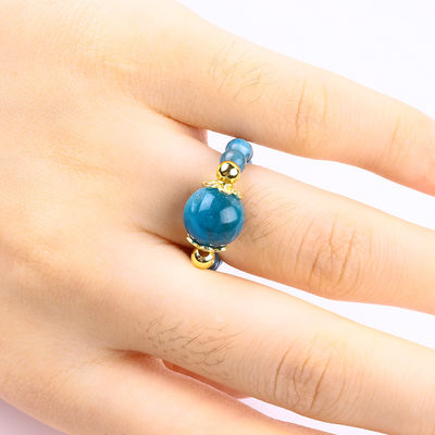 4MM Apatit kleine Perle Heilende Energie Kristall Runde Stretch Perle Ring Für tägliche Tragen und Party