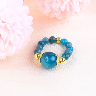 4MM Apatit kleine Perle Heilende Energie Kristall Runde Stretch Perle Ring Für tägliche Tragen und Party