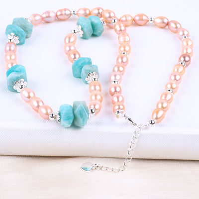 6mm Perle Frischwasser Perlen Halskette Schmuck Heilende Energie