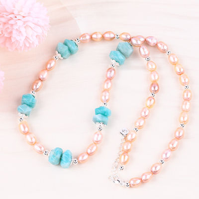 6mm Perle Frischwasser Perlen Halskette Schmuck Heilende Energie