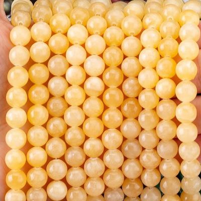 8 mm leichtere Honig-Jade-Edelstein-Perlen Heilende Kristallstein-Perlen für Schmuck