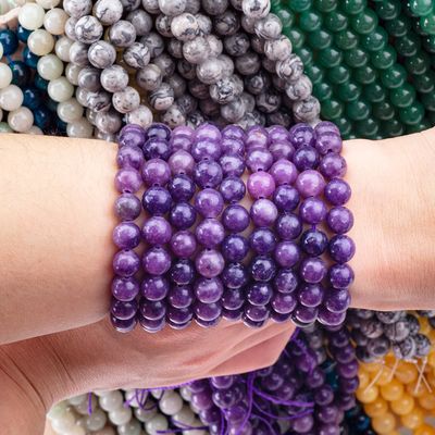 8mm hochwertige klare violette Galaxie Agat Edelstein Perlen Heilende Kristallstein Perlen für Schmuckherstellung