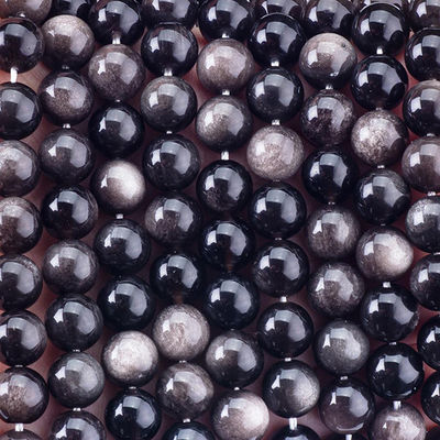8mm Silber Obsidian Edelstein Perlen Heilende Kristallstein Perlen für Schmuckherstellung