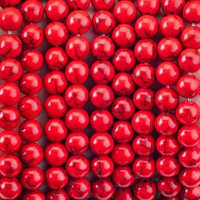 8 mm künstliche rot-turkis-Edelstein-Perlen Heilende Kristallstein-Perlen zum Schmuck machen