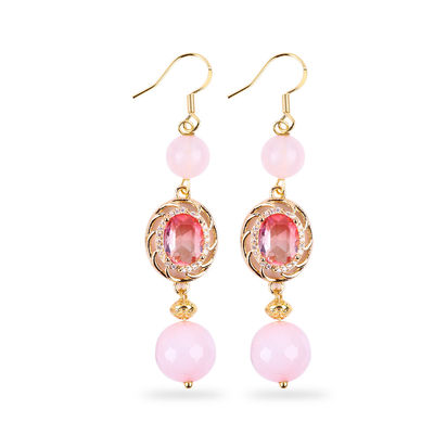 Naturkristall Rose Quarz rundes Perlen mit rosa ovaler Form