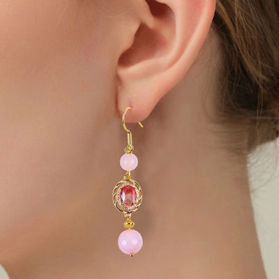 Naturkristall Rose Quarz rundes Perlen mit rosa ovaler Form