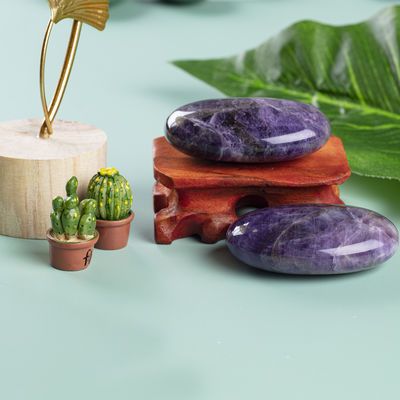 Natürlicher Polierter Amethyst Palmstein Amethyst Taschen Edelstein Amethyst Sorgen Stein Zur Linderung von Stress Heimdekoration
