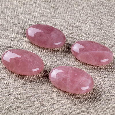 Natürliche Rose Quarz Palmstein Heilung Polsterte Tasche Rose Quarz Felsen Steine Sorgen Stein Angst Befreiung